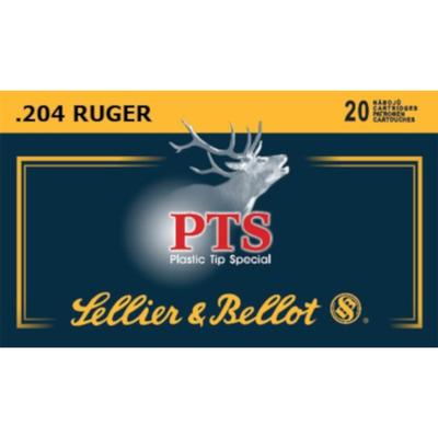 S&B Ammo 204 Ruger 34gr (PTS) Plastic Tip Special Box of 20