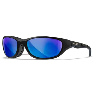 Wiley X AirRage Shooting Glasses with Polarized Blue Mirror Lens and Gloss Black Frame
