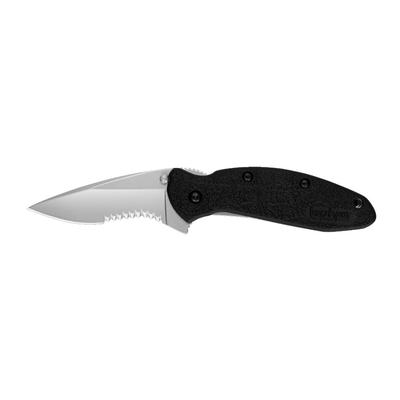Kershaw Scallion Folding Pocket Knife - Serrated Black