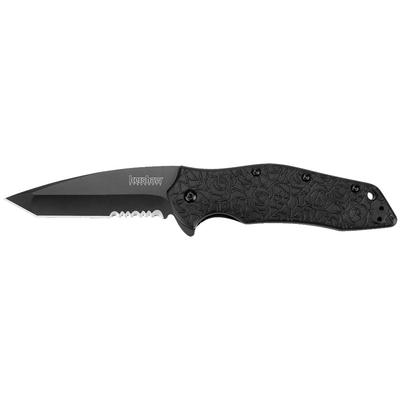 Kershaw Kuro Folding Pocket Knife - Partially Serrated Black