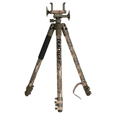 BOG DeathGrip Clamping Tripod Realtree EXCAPE Camo - Integral Bubble Level, Retractable Steel Foot Spikes