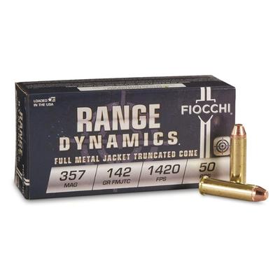 Fiocchi Pistol Shooting Dynamics, .357 Magnum, FMJ-TC, 142 Grain, 50 Rounds