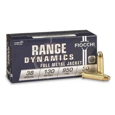 Fiocchi Range Dynamics, .38 Special, FMJ, 130 Grain, 50 Rounds