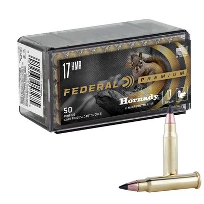 Federal Varmint & Predator .17 HMR Ammunition 50 Rounds V-Max 17 Grain Polymer Tipped 2530 fps