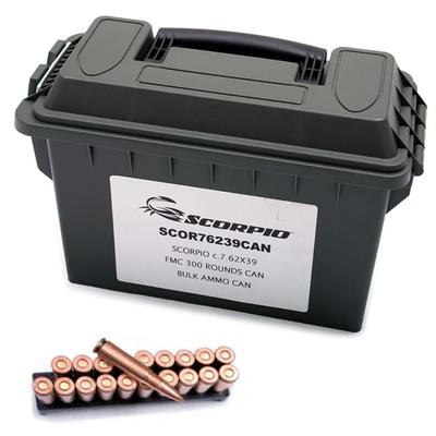 SCORPIO c.7.62X39 FMC 300 ROUNDS CAN BULK AMMO CAN