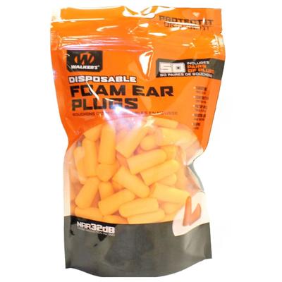 Walker’s Foam Ear Plugs – 50 Pair Bag - Orange