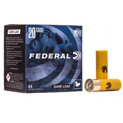 Federal Game Load Upland 20 Gauge #6 Shot Size - 25 Shells