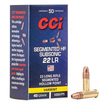 CCI Segmented HP Subsonic 22 LR 40 Gr Box of 50