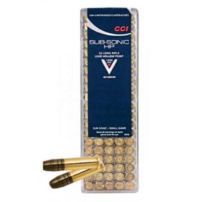 CCI Subsonic 22 LR 40 Grain Lead HP Ammunition - Box of 100 Rounds