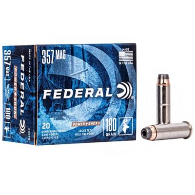 Federal Power-Shok Handgun, 357 Magnum, 180 Grain, Jacketed Hollow Point, 1080 fps - 20 Rds