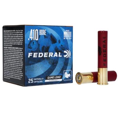 Federal Game Load Upland Hi-Brass, 410 Bore, 6 Shot, 2-1/2 in, 1/2 oz, 1200 fps - Box of 25