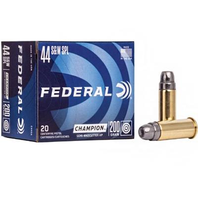 Federal Champion Training, 44 Special, 200 Grain, Semi-Wadcutter Hollow Point, 870 fps - Box of 20