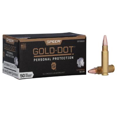 Speer Gold Dot Personal Protection, 5.7x28mm, 40 Grain, Gold Dot Hollow Point, 1800 fps - Box of 50