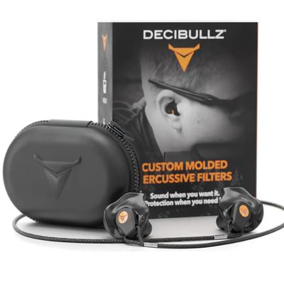  Decibullz Custom Molded Percussive Shooting Filter Earplugs - Black 