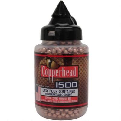 Crosman Copperhead BBs .177 Caliber Stainless Steel Copper Coated 5.23gr 1500 Round Bottle 0737