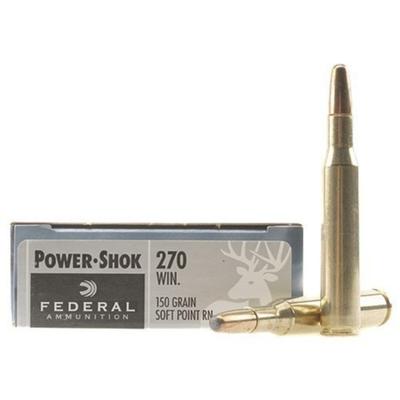 Federal Power-Shok Ammo 270 Winchester 150gr RN SP - Box of 20