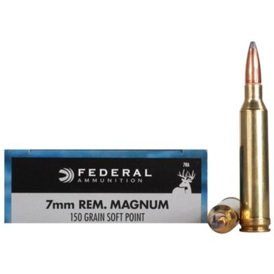 Federal Power-Shok Ammo 7mm Remington Magnum 150gr SP - Box of 20