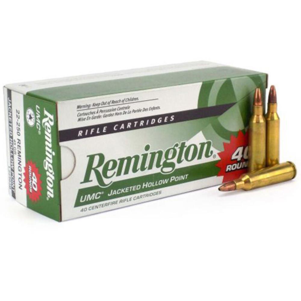 Bullseye North | Remington UMC Ammo 22-250 Remington 45gr Jacketed HP ...