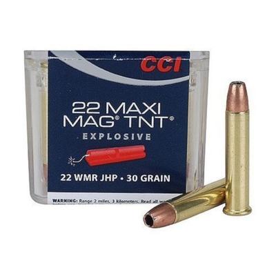 CCI Maxi-Mag Ammo .22 Winchester Magnum Rimfire (WMR) 30gr Speer TNT Jacketed HP - 50 rounds
