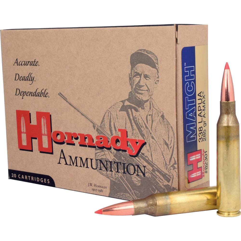 Bullseye North | Hornady Match Ammo 338 Lapua Magnum 285gr A-Max BT ...