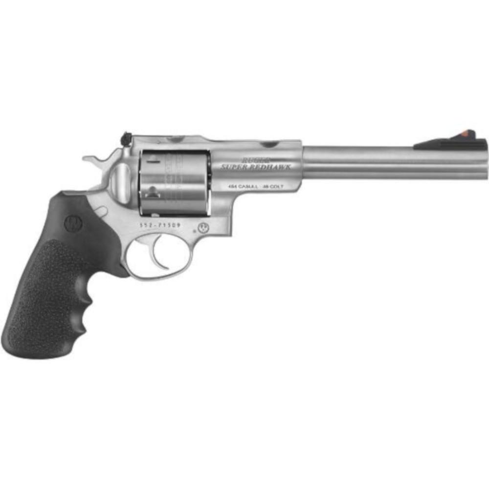 Ruger Super Redhawk .454 Casull Double Action Revolver 7.5" Barrel 6 Rounds Hogue Rubber Grips Satin Stainless 5505